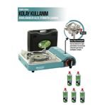 Orcamp Pro Portatif Seramik Kamp Ocak Ck-508 Gaz Stop Emniyetli 5 Adet 227 Kartuş