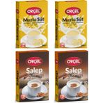Orçel 2 Muzlu Süt + 2 Salep Aromalı Içecek Tozu Oralet Çay 4X200GR. - 1 kg