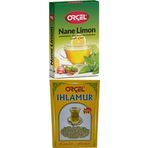 Orçel Nane Limon 200Gr + Ihlamur 30 Gr Set Aromalı İçecek Tozu Oralet Çay
