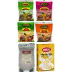 Orçel Portakal + Limon + Kuşburnu + Kivi + Karadut + Muzlu Süt Aromalı Toz içecek 6 adet - 1,7 kg