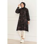ORCHID Desenli Kapşonlu Spor Tunik