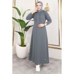 Orchid Style Arma Detaylı Kapşonlu Spor Elbise - Siyah - 38