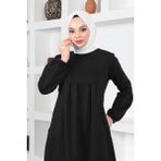 Orchid Style balon Kol Spor Elbise - Siyah - 42