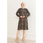 Orchid Style Örme Süet Tunik - Siyah - 48