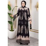ORCHID Yakası Bağlamalı Viskon Elbise