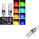 ORCO ELEKTRIC ( 2 x Adet ) 1 Takım LED T10 Dipsiz Ampul 12V Rgb Kumandalı ( 5W Dipsiz Ampul Rgb Kumandalı ) - 16 MOD & FLASH
