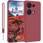 ORDA Xiaomi Redmi Note 13 Pro 4G için cep telefonu kılıfı, silikon ultra ince Redmi Note 13 Pro için mikrofiber kamera koruyucu kılıf Redmi Note 13 Pro 4G - 6,67 inç (şarap kırmızısı)