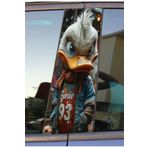 Ördek Daffy Duck Baskılı Araç Kapı Direk Kaplama Folyo Sticker 2'li (Sağ&Sol)