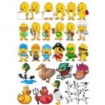 Ördek Temalı Sticker Set-3 25 Parça Telefon, Tablet, Defter, Laptop Sticker