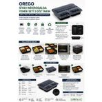 Orego Siyah Mikrodalga Yemek Seti 3 Göz Takım 235X194x50 80'Li (Niceplast)
