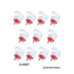 Orel 10 Adet L Tipi Topraklı Erkek Fiş - Beyaz