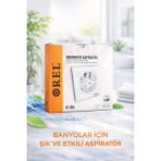 Orel 150'lik Dekoratif Banyo Aspiratörü Modern Tasarım Beyaz Renk Hava Özellikli