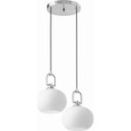 Orelia Sarkıt Avize – Modern Opal Cam Küre, Şık Minimal Tavan Aydınlatma (Ayarlanabilir Kablo) - 2 - Krom