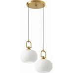 Orelia Sarkıt Avize – Modern Opal Cam Küre, Şık Minimal Tavan Aydınlatma (Ayarlanabilir Kablo) - Eskitme - 2