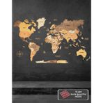 Orendart Çok Katmanlı Ahşap Dünya Haritası 3D - 150 x 90 cm - Ceviz