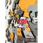 Orendart Çok Katmanlı Ahşap Dünya Haritası 3D - 150 x 90 cm - Safran