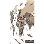 Orendart Çok Katmanlı Ahşap Dünya Haritası 3D - 150 x 90 cm - Vizon
