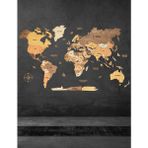 Orendart Çok Katmanlı Ahşap Dünya Haritası 3D - 200 x 120 cm - Ceviz