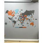 Orendart Çok Katmanlı Ahşap Dünya Haritası 3D - 200 x 120 cm - EGE