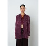 Orfeo Negro Kadın Bordo Renk Çiçek Desenli Oversize Kesim Tesettür Gömlek