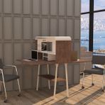 Orfis Puerta 2'li Çalışma Masası - 100 x 126 x 35 cm - Antik Dark - Beyaz