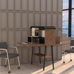 Orfis Puerta 2'li Çalışma Masası - 100 x 126 x 35 cm - Antik Dark - Siyah