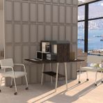 Orfis Puerta 2'li Çalışma Masası - 100 x 126 x 35 cm - Reabab - Gri