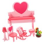 ORFOFE 1 Takım Çocuk Oyuncakları Mini Yapboz Odunsu Oyuncak Çocuk Masa Ve Sandalye Carassosories Çocuk Işi Oyun Seti Çocuk Koltuğu Takım Elbise Küçük Sandalye 3 Boyutlu Modelleme Ahşap Ev