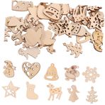 ORFOFE 100 Adet Karışık Noel ahşap kolye ev için noel süsleri noel asılı süslemeleri noel cicili bicili şerit ahşapsüsler christmas tree yılbaşı agacı noel ahşap süsler DIY ahşap panoları
