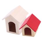 ORFOFE 2 Adet Mini Köpek Kulübesi Kedi Evi Oyuncak Ev Minyatür Dekorasyon Diy Oyuncak Ev Malzemeleri Köpek Barınağı Köpek Oyun Parkı Oyuncak Köpek Taşıyıcı Tedarik Ahşap Çocuk Huş Ağacı