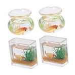 ORFOFE 4 Adet Mini Cam Koi Oyuncak Bebek Oyuncakları Cam Akvaryum Su Masası Oyuncakları Içecekler Için Balık Kaseleri Mini Akvaryum Oyuncağı El Sanatları Için Minyatür Balık Kaseleri