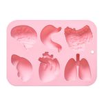 Organ Şekilli Kalıplar, Silikon Jöle Kalıpları İnsan Organları Şekli - Fondan Kek Çikolata Şekeri Tatlı Puding için 6 Kavite Cadılar Bayramı Pişirme Kalıbı