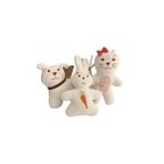 Organic Sisters Toys Organik Krem Rengi Köpek - Tavşan - Kedi Peluş Oyuncak Seti