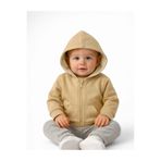 OrganicKid Basic Bebek Bej Kapüşonlu Sweatshirt