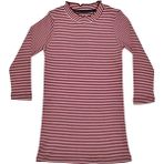 Organickid Cranberry Bordo Çizgili Kız Çocuk Balıkçı Yaka Elbise - 9 - 10 Yaş