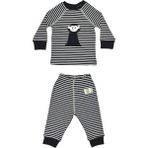Organickid Halloween Bebek Siyah Çizgili Pijama Takımı - 6 - 9 Ay