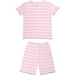 Organickid Mini Me Kız Çocuk Pembe Kısa Kol Üst ve Şort Pijama Takımı - 11 - 12 Yaş