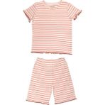 Organickid Mini Me Kız Çocuk Turuncu Kısa Kol Üst ve Şort Pijama Takımı - 3 - 4 Yaş