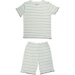 Organickid Mini Me Kız Çocuk Yeşil Kısa Kol Üst ve Şort Pijama Takımı - 3 - 4 Yaş