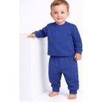 Organickid Mix Erkek Bebek Saks Mavi Eşofman Takımı - 18 - 24 Ay