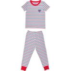 Organickid Party Kız Çocuk Kısa Kol Pijama Takımı - Kırmızı - 3 - 4 Yaş