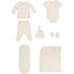 Organickid Safari Bebek Hastane Çıkış Seti 7'li - 0 - 3 Ay - Bej