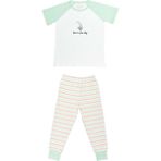 Organickid Teatime Kız Çocuk Yeşil Kısa Kol Pijama Takımı - 9 - 10 Yaş