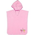 Organickid Terry Kız Çocuk Pembe Kapşonlu Panço Plaj Havlu