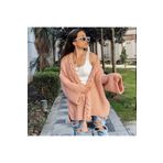 ORGANICMIRA Cable Knitted Mont Kadın Örme Kaban Oversize Hırka Salaş Ceket Örgü 5621