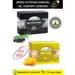 Organicsun 2'li Set Doğal Ardıç Katranı Sabunu ve Kükürt Sabunu Kaşıntı Karşıtı Sabun Seti