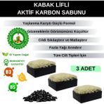 Organicsun Doğal Kabak Lifli Aktif Karbon Sabunu 140 gr x 3 Adet Tüm Cilt Tipleri Için Gözenek ve Yaşlanma Önleyici