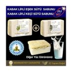 Organicsun Doğal Kabak Lifli Eşek Sütü Sabunu ve Kabak Lifli Keçi Sütü Sabunu 2'li Set - standart