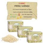 Organicsun Doğal Pirinç Sabunu 140 Gr x 3 Adet Tüm Cilt Tipleri İçin Beyazlatıcı Etkili