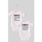 Organik %100 Pamuk Anne Baba Kalpli Baskılı Bebek Body Zıbın Zbn207